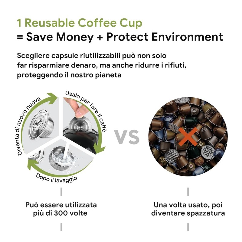 BENFUCHEN Reusable Stainless Steel Coffee Capsules for Bi aletti, Refillable