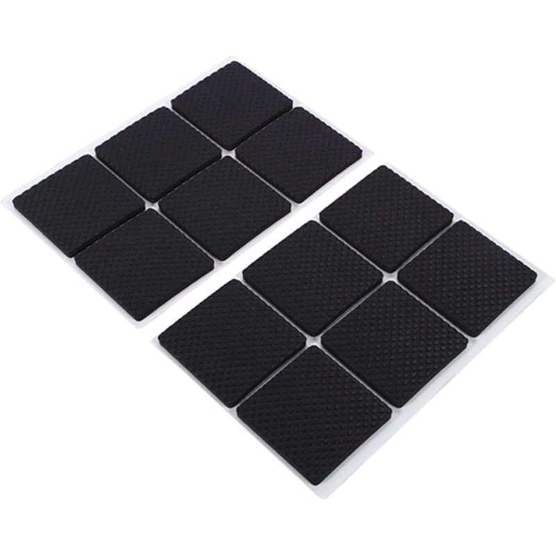 Tefola 12 Fundas Protectoras Negras Antideslizantes y Autoadhesivas para Muebles,