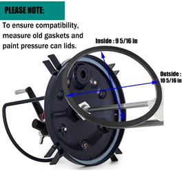 Paint Tank Lid Gasket for Binks Pressure Pot 2.5 to 2.8 Gallon fits PT8310 PT-33 83C-210 83C-220 (10L)