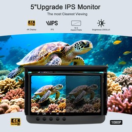Underwater Fishing Camera Infrared Night Fishing Camera 5-inch HD Screen Equipped with 66-Foot About 20 Meters Cable 10000mah 10 Hours Battery Life for Ice Lake Sea Boat Kayak Fishing Fish Finder