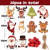 BOFUNX Pack of 10 Christmas Pendants, Wooden Christmas Tree Pendants,