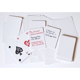 White Blank Playing Cards/Blank Playing Cards, Playing Card Box (320 grams), Poker Size (63 x 88 mm) (Front White - Back White, 165 Cards)