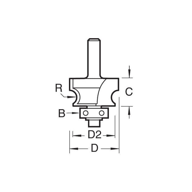 Trend CraftPro Corner Bead Router Cutter, 1/4 Inch Shank, 22.3mm
