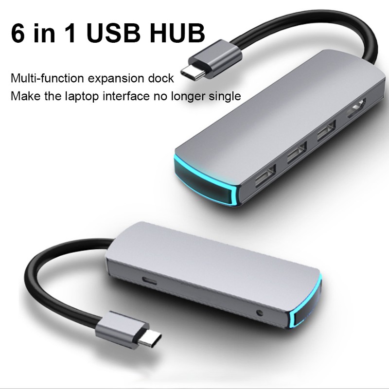 6 In-1 Multifunctional HD Docking Station Type C to HDMI