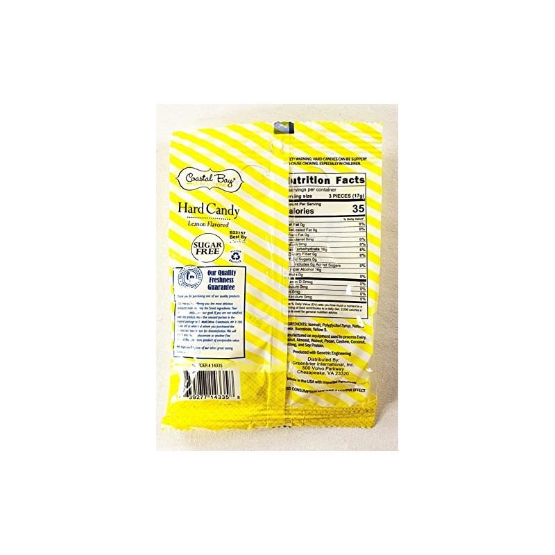 Hard Candy, Lemon-flavored, Sugar Free