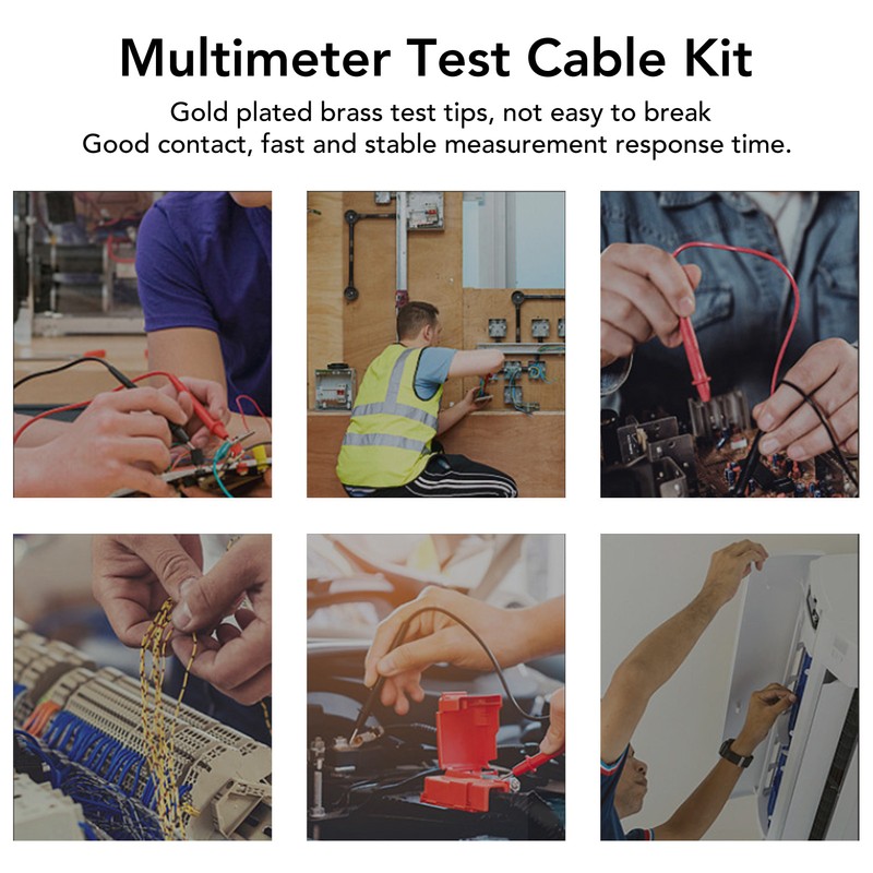 20Pcs Multimeter Test Cable Crocodile Clip Needle Probe Connecting Cable