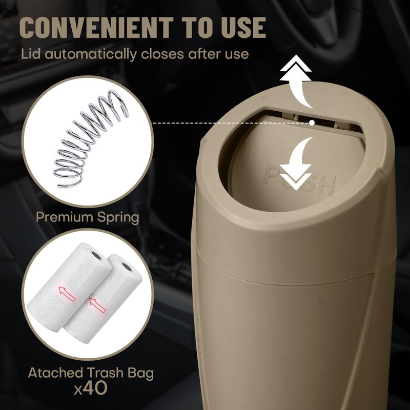Car Trash Can Bin with Lid - 2 Packs Car