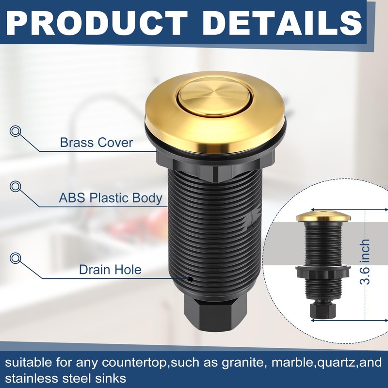 Relaxweex Garbage Disposal Air Switch Kit Dual Outlet Sink Top