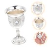 iplusmile 1Pc Elegant Rose Pattern Metal Goblet Small Drinking Cup
