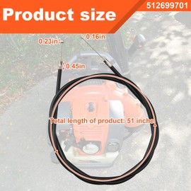 512699701 Throttle Cable for Husqvarna 150BT & Red Max EBZ 5100RH/5150RH
