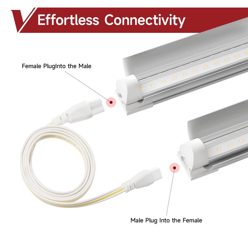 Vshape T8 Grow Light for Indoor Plants, 2FT, 24W, 5000K,