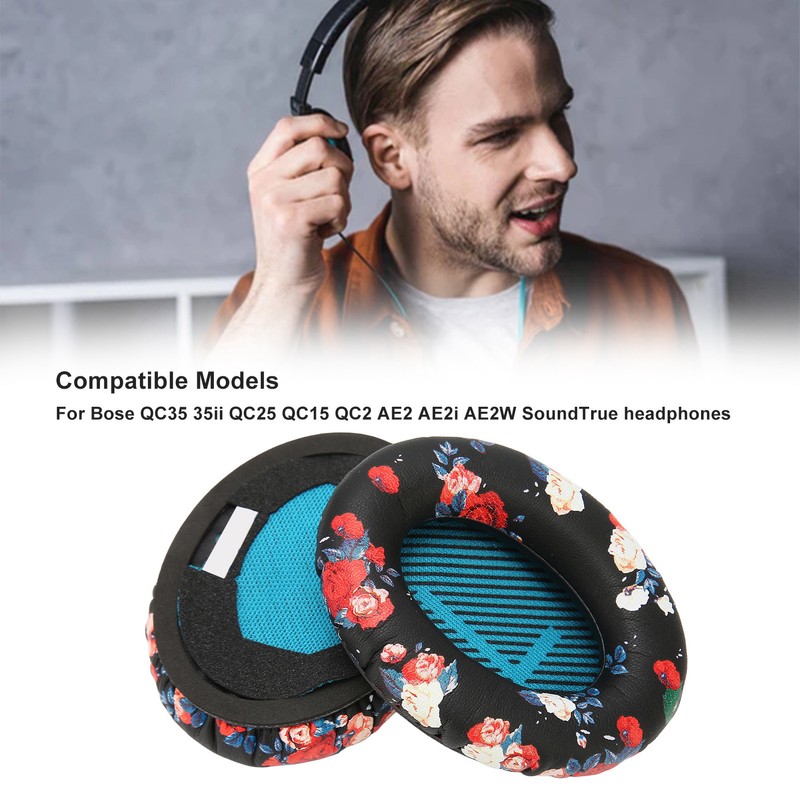 Headphone Ear Pads Soft Protein Leather Memory Foam Replacement Print
