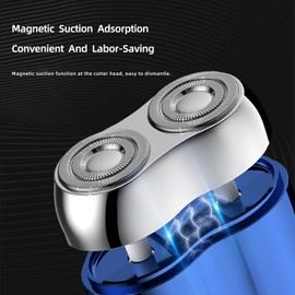 New Model Mini Dual-Head Electric Shaver, Upgrade Pocket Shaver, Washable Double Head Razor, USB Mini Portable Razor, Rechargeable Waterproof Compact (Four Color) (Sliver)
