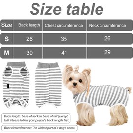 Wisebom Soft Dog Bodysuit After Surgery, Dog Surgical Suit, Breathable Dog One-Piece Recovery Suit, Breathable Body Dog After Castration Male es for Large Medium Small Dogs (Grey, S)