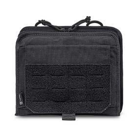 TSPRO Ultra Tactical Molle Admin Pouch Utility EDC Pouch Tool Organizer Clam-Shell Molle Pouches for Tools and Medical Suppliers Organization (Black)
