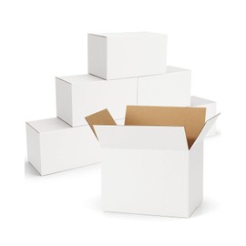 Poever 40-Pack-Small-Shipping-Boxes-8x6x6, Corrugated-Cardboard-Boxes-for-Packaging-Small-Business, White-Boxes-Mailers