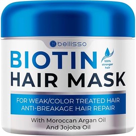 Biotin Hair Mask - Volume Boost and Deep Conditioner for Dry, Damaged Hair - Hydrating Repair Treatment for Women and Men - Moisture Conditioning for Curly Hair and Split Ends - Sulfate Paraben Free