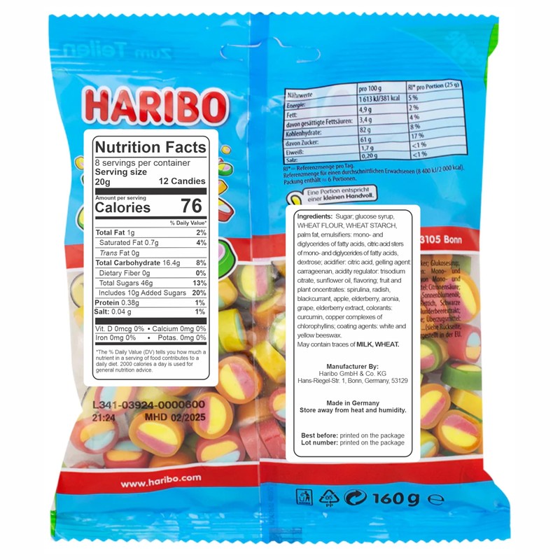 Haribo Pico-Balla Gummy Candy 160g