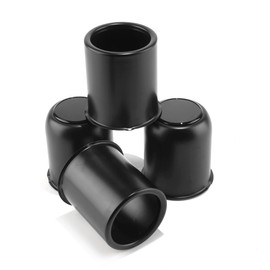 DewFlew 4Pcs 3.19" Push Through Wheel Center Caps Stainless Trailer Hub Cap for Truck SUV RV Wheel Rim, Combination of Curved and Open Ended Wheel Hub Covers (Fit 3.19" Bore 3.39" H Matt Black)