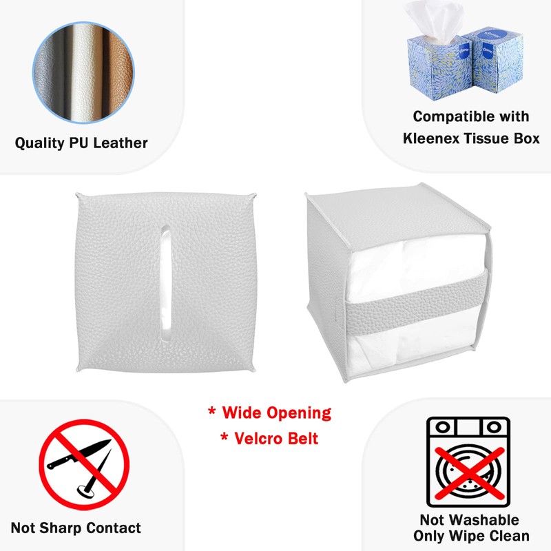 2Pcs Tissue Box Covers, Tissue Box Holder Cube, Modern Delicate
