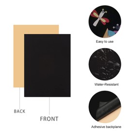 YaoHui 3-Pack Self-Adhesive Felt Sheets, Peel & Stick, A4 Size (8.3" x 11.8", Black)
