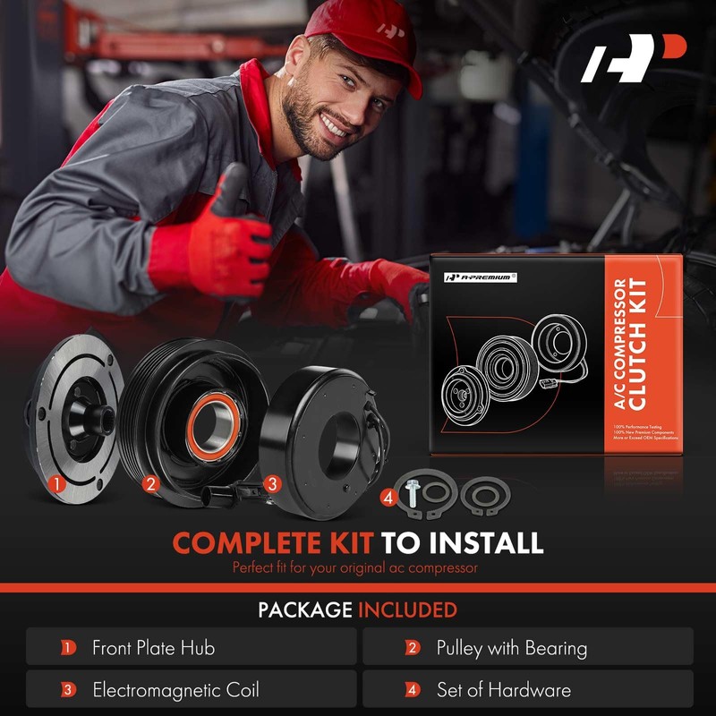 A-Premium Air Conditioner AC Compressor Clutch Kit Compatible with Hyundai