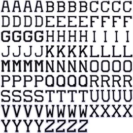 104 Pieces Iron on Letter Patches, Alphabet Applique Patches or Sew on Appliques with Embroidered Patch A-Z Letter Badge Decorate Repair Patches for Hats, Shirts, Shoes, Jeans, Bags (Black)