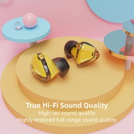 Ikko Opal OH2 in-Ear Monitor, Detachable Design in-Ear Earphone,Wired Earbuds Headphones,Gold