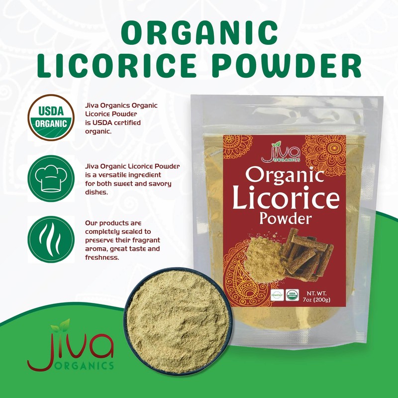 Jiva Organic Licorice Root Powder 7 Ounce - Glycyrrhiza glabra