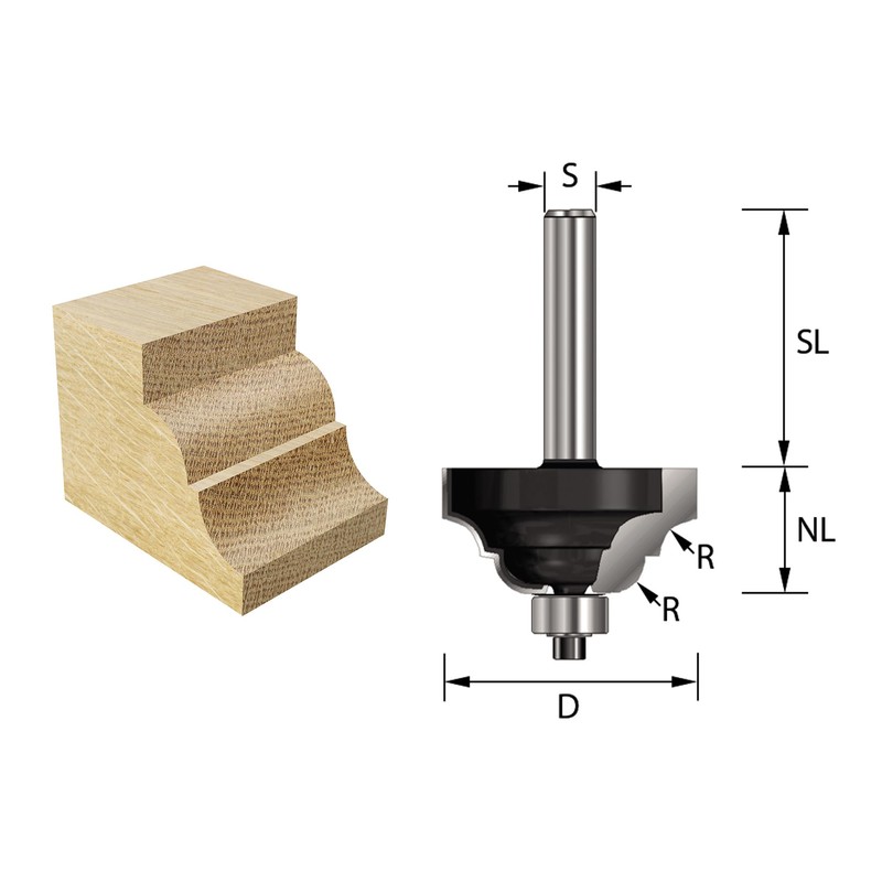 ENT Classig Roman Ogee Cutter TC Shank (C) 8 mm,