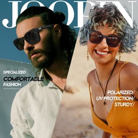 Joopin Brown Sunglasses for Men Women, Vintage Big Square Sun Glasses Polarized UV400 Protection, Trendy Brown Frame Shades Sunnies