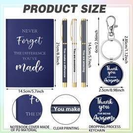 Geiserailie 7 Pcs Workiversary Gifts for Women Employee Appreciation Gift Workiversary Box Include 1 20oz Tumbler 1 Notebook 3 Pens and 1 Keychain for Office Coworker Employee(Blue)