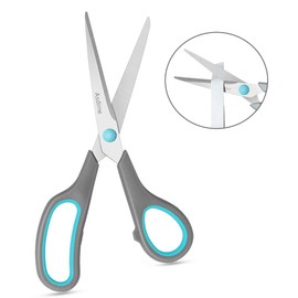 Asdirne Scissors, Stainless Steel Blades, Soft Grip Handle, Suitable for Households,Offices and Schools, Blue/Grey, 4 pcs/Pack