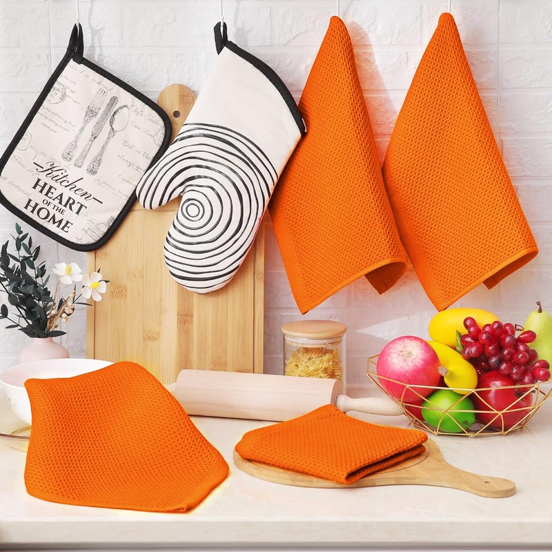 Homaxy 100% Cotton Waffle Weave Kitchen Dish Cloths, Ultra Soft