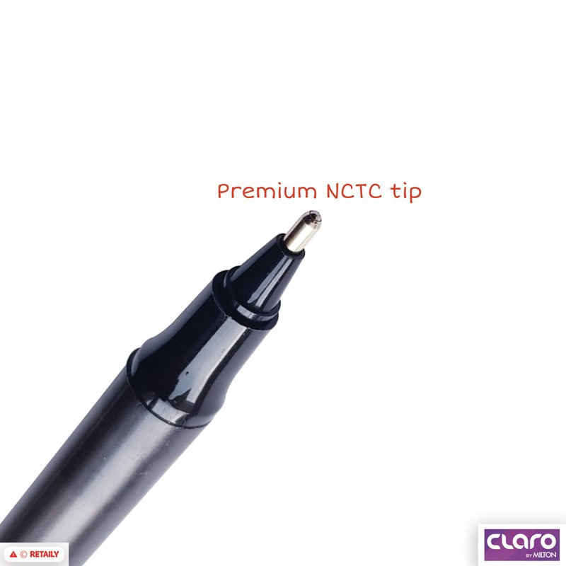 CLARO Scholar Ballpoint Pens, BLACK, Medium Point (1.0mm), Pack of