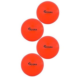 Kosma Set of 4 Smooth Hockey Balls | Outdoor Sports Practice Training Balls - Orange