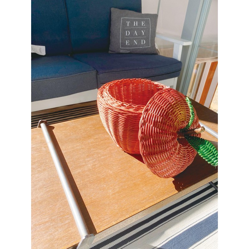 Chidori Sangyo HW-35 Rattan Basket Box Apple 8.7 inches (22
