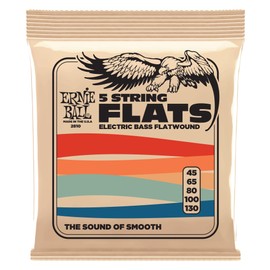 Ernie Ball Flatwound 5-string Electric Bass Strings - 45-130 Gauge