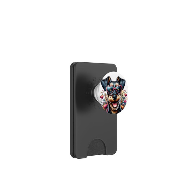 Hunting Terrier Dog St. Valentines Day Artwork PopSockets PopWallet for