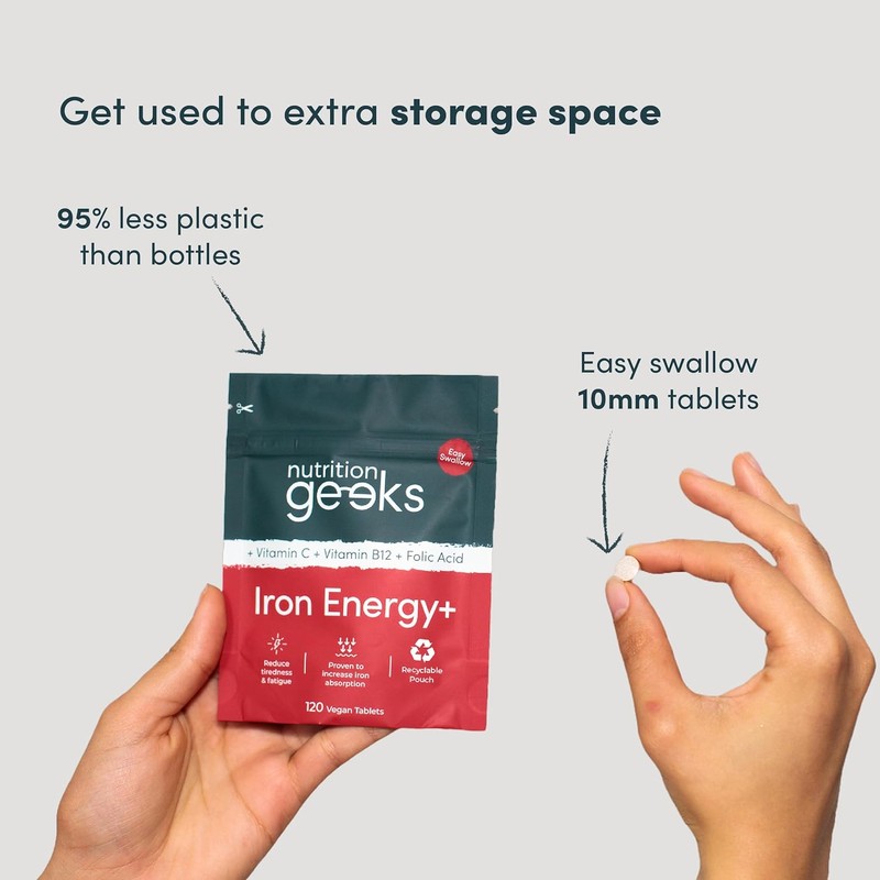Nutrition Geeks Iron Tablets High Strength - Energy Tablets with