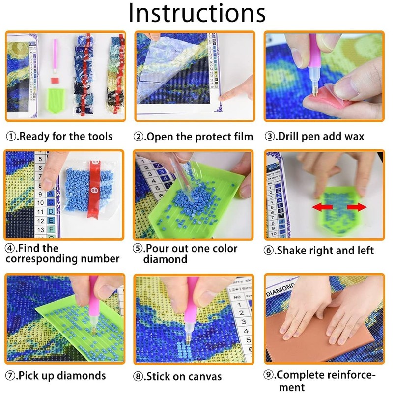 HONGJIE 5D DIY Diamond Art Painting by Number Kits Anime