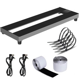 AYCRIT Mini Guitar Pedal Board, Aluminum Alloy Small Effect Bass Pedalboard, With Pedals Mountain Tape, (GREY, 16"x5.3" PBS-02)