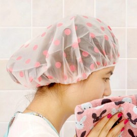 Convenient and refreshing multi-purpose vinyl waterproof shower cap, set of 3, random color sent. Waterproof hair cap for face washing, hair dyeing, bathing, makeup, and showering. / 편리하고 상쾌하게 다용도 비닐방수 샤워캡 3개세트 색상랜덤발송 세안 염색 목욕 화장 샤워 방수 헤어캡