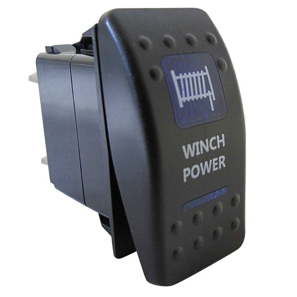 Autoagency ac520-04-blue Universal LED Rocker Switch, 5 Pin Winch Power, Blue