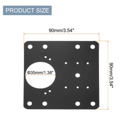 sourcing map Cabinet Hinge Repair Plate, 2 Set 90mm/3.54" Stainless Steel Kitchen Cupboard Door Hinge Repair Plate Kit Includes Fixing Screws for Wooden Kitchen Cabinet Doors, Black