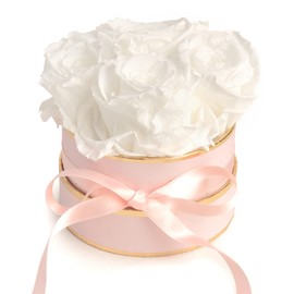 Rosmarie Schulz Heidelberg Rose Box, White Round Infinity Rose, Flower Box Preserved Rose