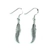 925 Sterling Silver Drop Dangling Angel Feather Earrings