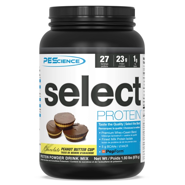 PEScience Select Low Carb Protein Powder, Chocolate Peanut Butter Cup, 27 Serving, Keto Friendly and Gluten Free