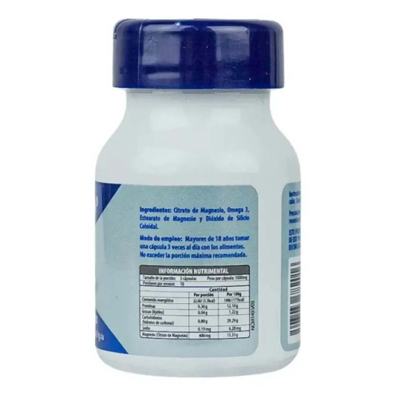 2 Pack Citrato De Magnesio Con Omega 3 Suplemento 30