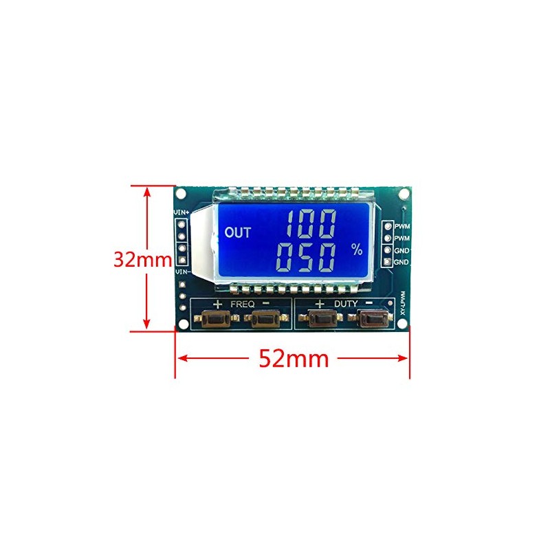 KKHMF 2PCS LCD Display PWM Pulse Frequency Duty Cycle Adjustable